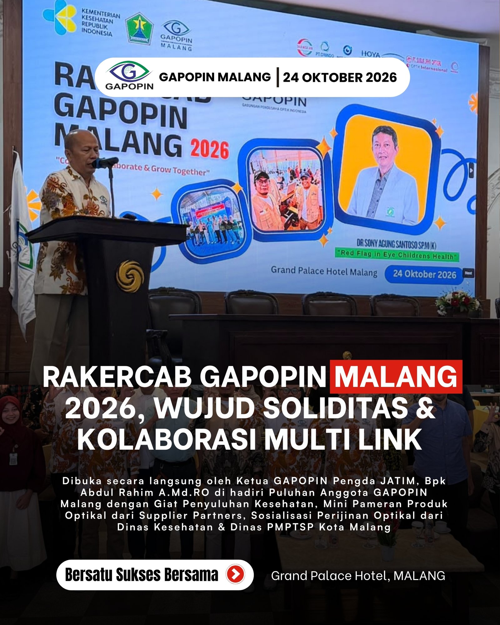 Ketua GAPOPIN Pengda  Jawa Timur Buka RAKERCAB 2026 GAPOPIN Malang